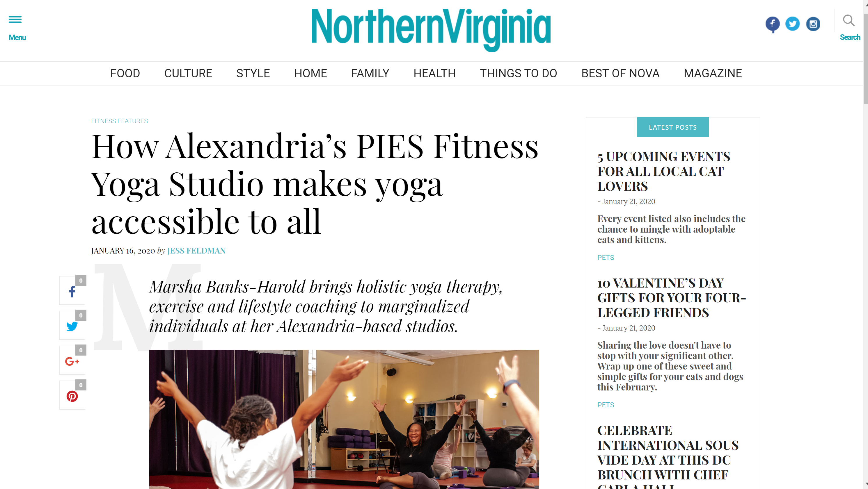 Alexandria s PIES Fitness Yoga Studio is accessible to all